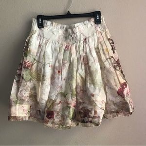 Zimmermann Dancer Floral Ruffle-Trim Flip Mini Skirt